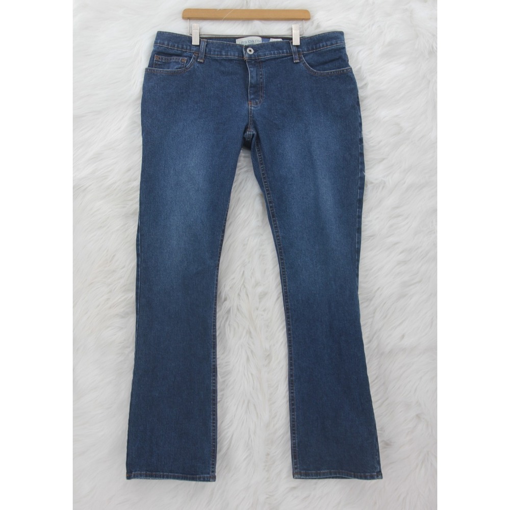 Y2K GAP Jeans Womens 14 Blue Ultra Low Rise Stretch Denim Baby Bootcut USA #1493